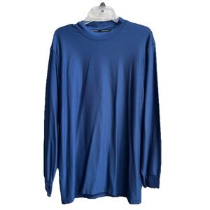 Duluth Trading Pullover Crew Neck Shirt Mens L Blue Long Sleeve‎ Stretch Casual